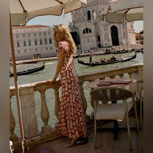 DOEN ALNA DRESS IN ROUGE FLEURS D'ANEMONE, new without tags, never worn.